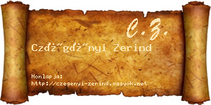 Czégényi Zerind névjegykártya